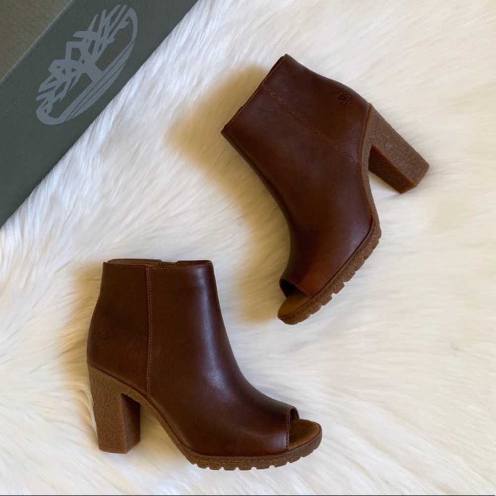 Timberland Brown Tillston Peep Toe Ankle Boot - Picture 6 of 8